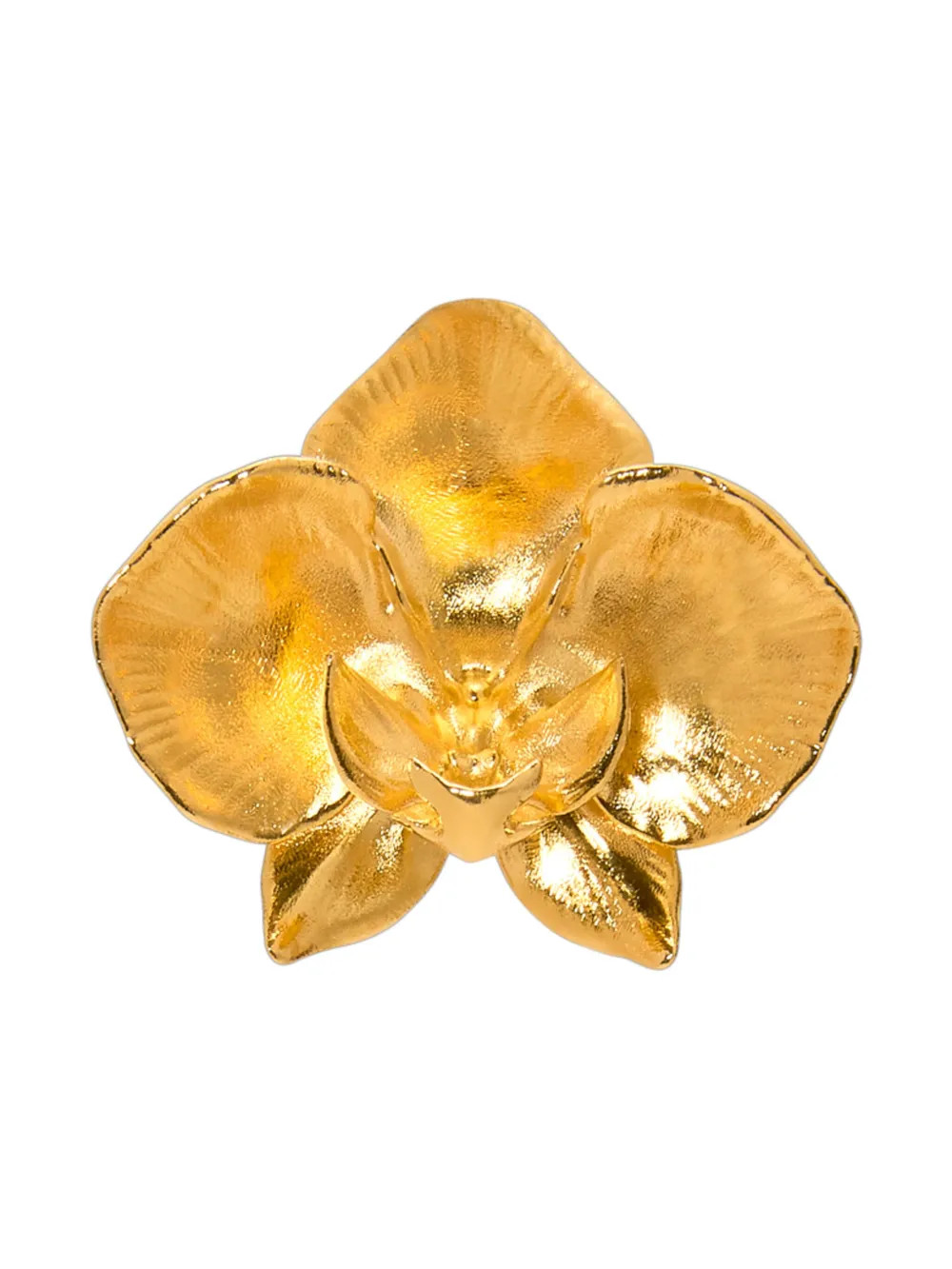 Oscar De La Renta Small Orchid Brooch | Gold | FARFETCH | Farfetch Global