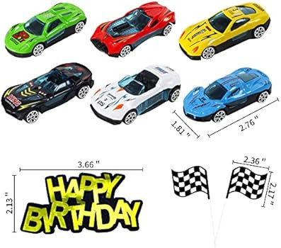 8 PCS Racing Car Cake Decoration Racing Car Party Supplies Racing Car Birthday Cake Decoration Racin | Amazon (US)