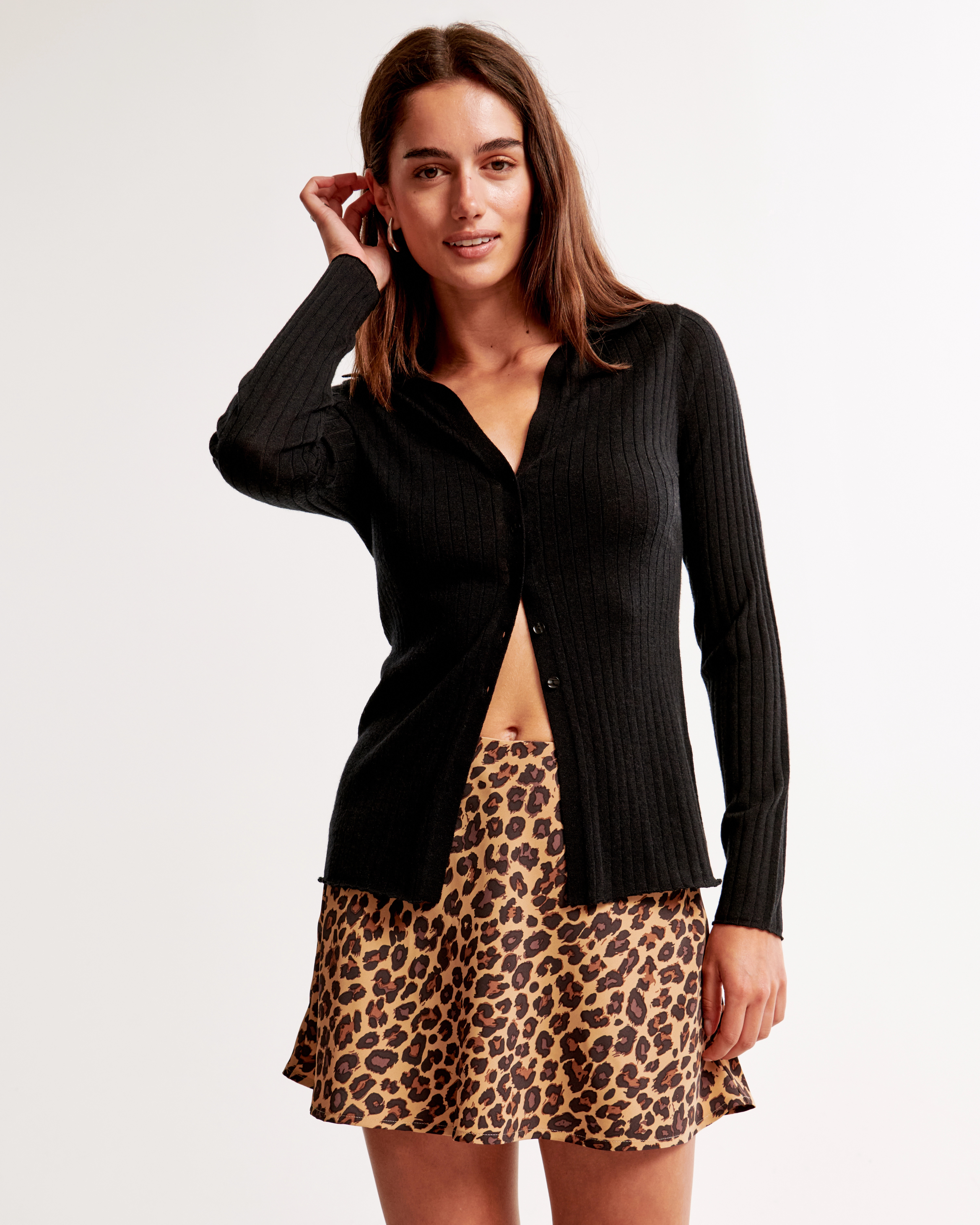 Mid Rise Pattern Mini Skort | Abercrombie & Fitch (US)