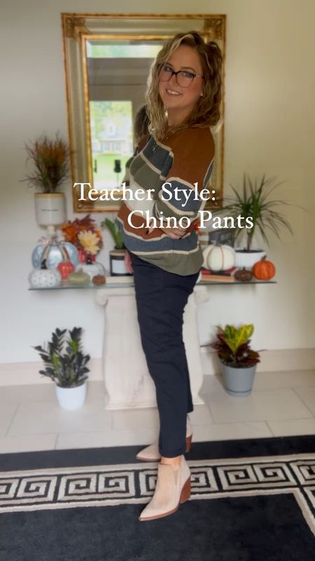 Chino pants
Fall style
Teacher style
Fall fashion 
Striped sweater
SHEIN sweater

#LTKfindsunder50 #LTKworkwear #LTKSeasonal