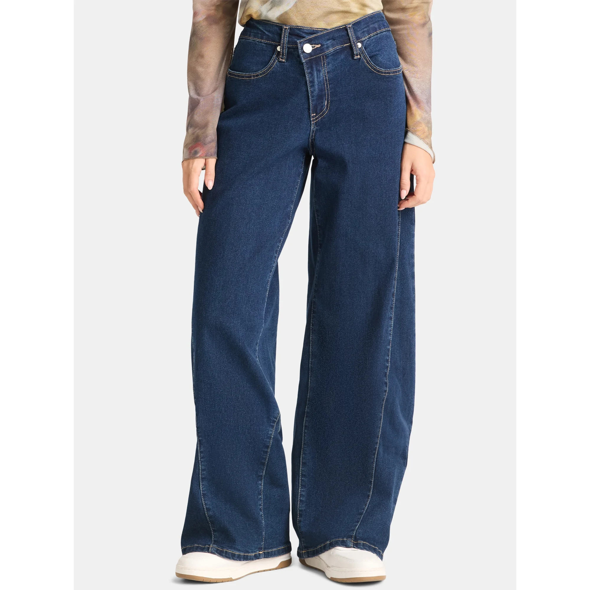 Madden NYC Women's Wide Leg Jeans, 32” Inseam, Sizes XXS-XXL | Walmart (US)