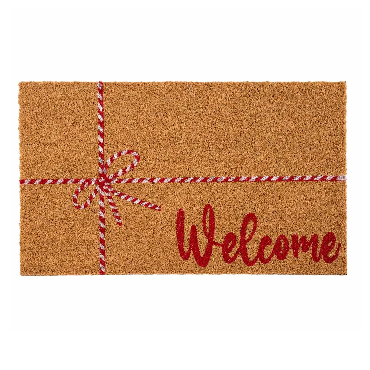 Shiraleah "Welcome" Candy Cane Holiday Doormat | Target