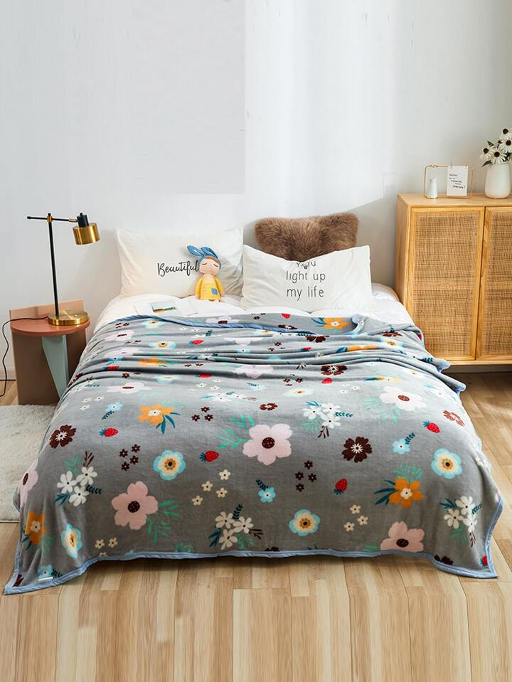 1peça Manta de flanela Estampa floral | SHEIN