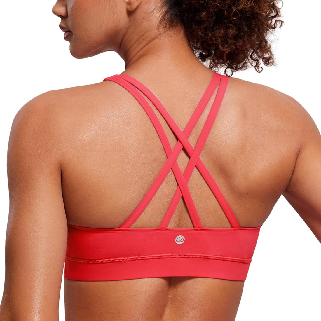 CRZ YOGA Women's Strappy Sports Bras Fitness Workout Padded Yoga Bra Criss Cross Back | Amazon (US)