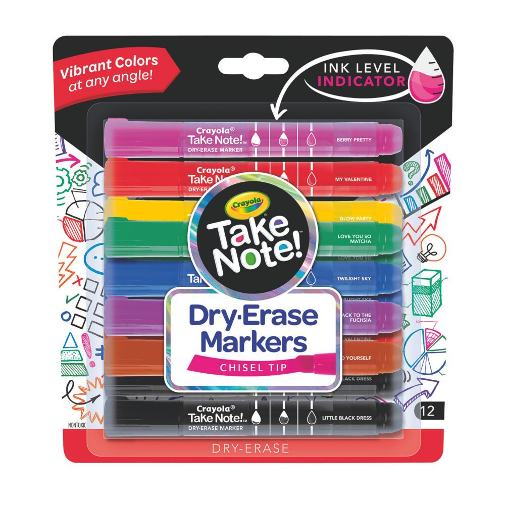 12 Pc Colorful Crayola® Take Note™ Dry-Erase Markers | Oriental Trading Company