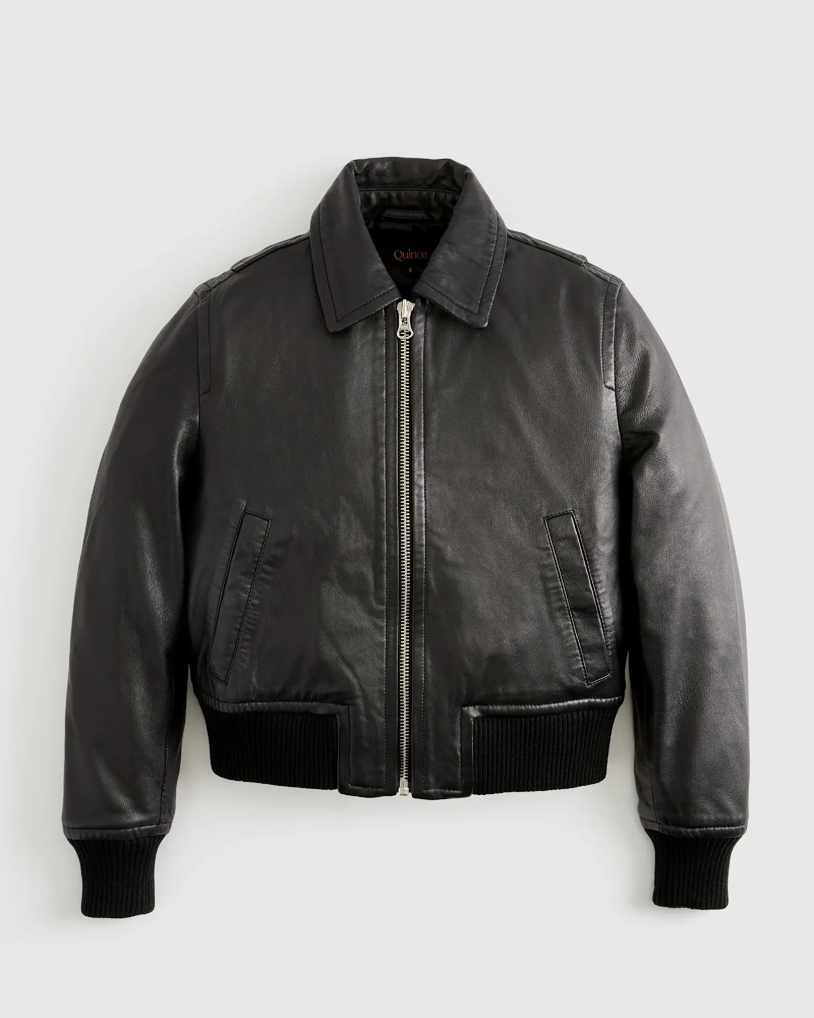100% Washed Leather Bomber Jacket | Quince
