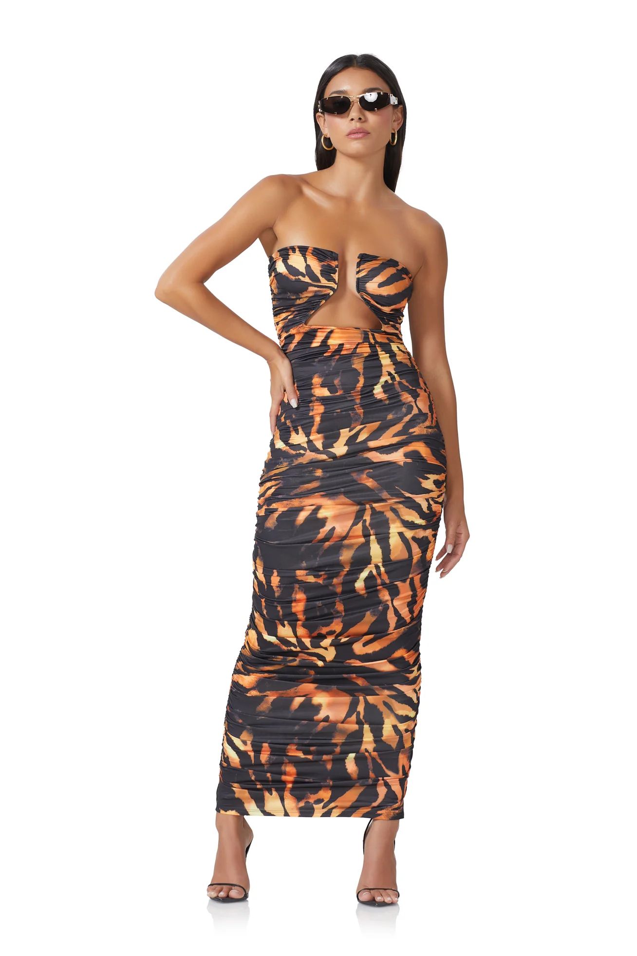 Alisha Dress - Caramel Zebra | ShopAFRM