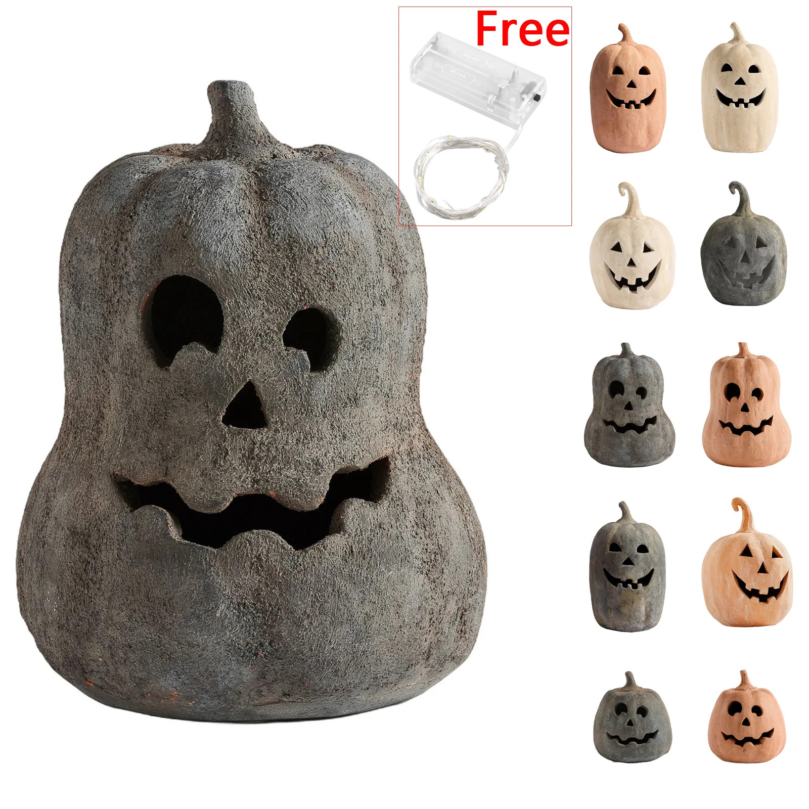 Pottery Barn Halloween Indoor Decor - Handmade Terracotta Jack O' Lantern Pumpkin Outdoor Fall Po... | Walmart (US)
