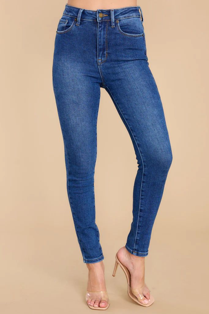 Perfect Vision Dark Wash Skinny Jeans | Red Dress 