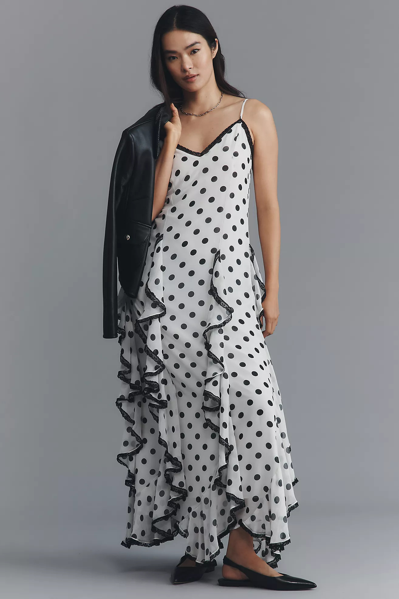 En Saison Francine Ruffled V-Neck Maxi Dress | Anthropologie (US)