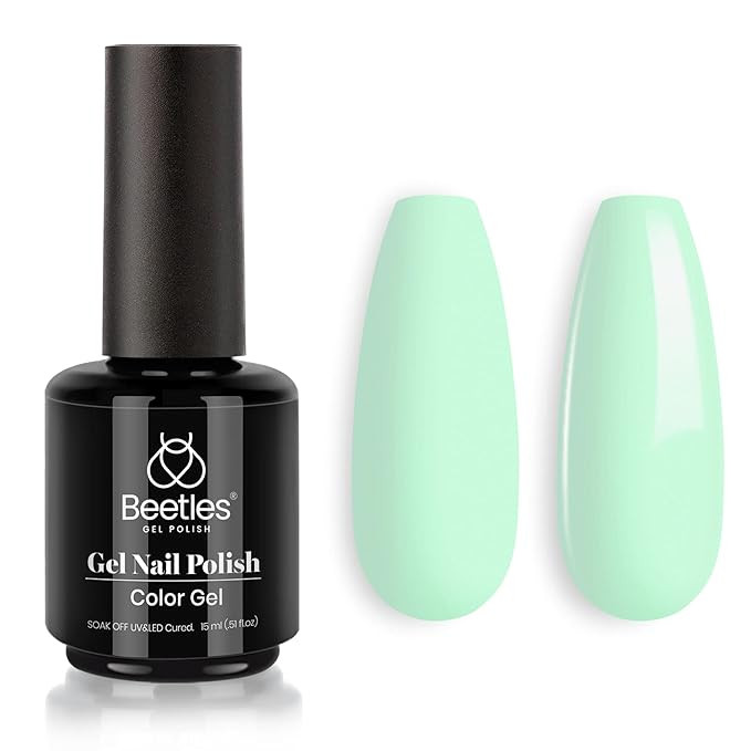 Beetles Gel Nail Polish 15ml Green Gel Polish Pastel Mint Green Color Spring Gel Polish Soak off ... | Amazon (US)