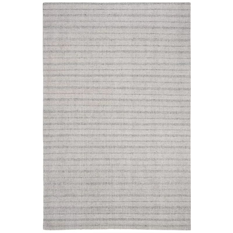 Lauren Ralph Lauren Miles Stripe Hand Woven, Wool, Viscose, Silver Area Rug | Wayfair North America