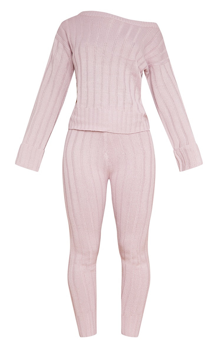 Rose Bardot Sweater And Legging Lounge Set | PrettyLittleThing US