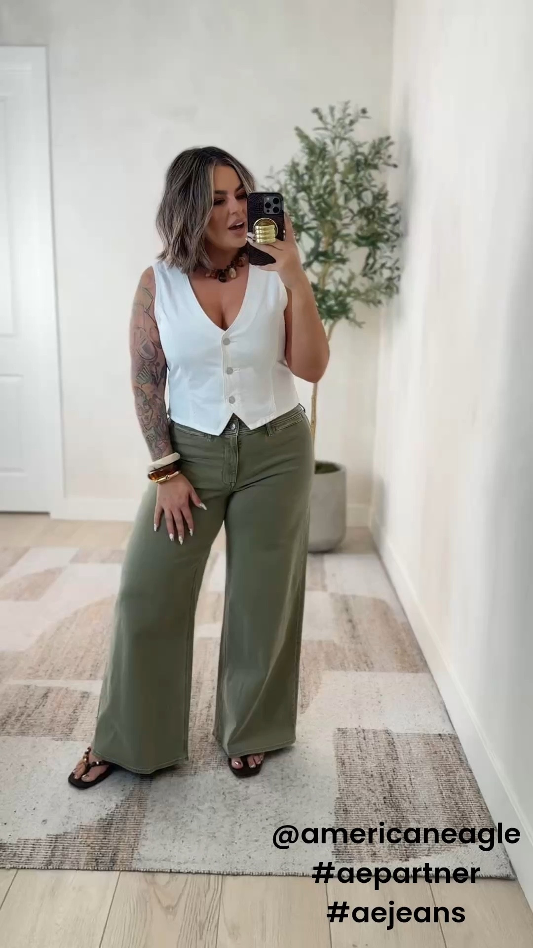 @americaneagle #aepartner #aejeans 
Vests L 
Green jeans 12 long 
White jeans L 