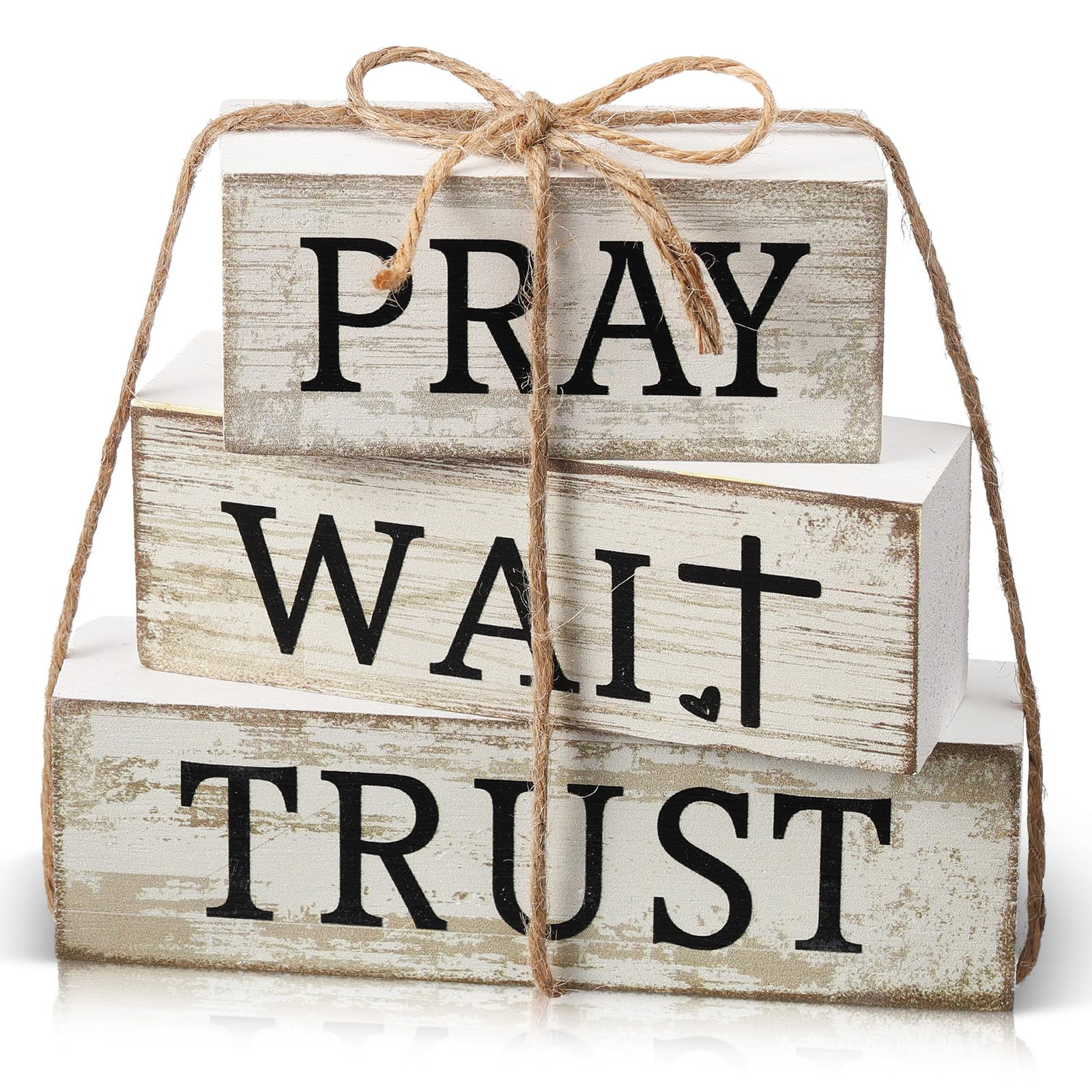 4 Pcs Farmhouse Wooden Tabletop Decor Bible Verse Decorative Sign Inspirational Religious Christi... | Amazon (US)