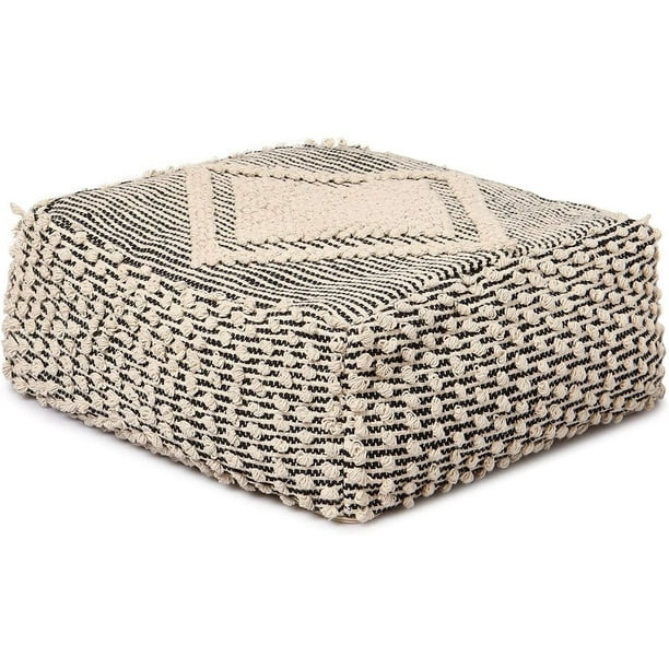 REDEARTH UNSTUFFED Pouf Ottoman Cover Textured Storage Cube Bean Bag Poof Pouffe Accent Chair Sea... | Walmart (US)