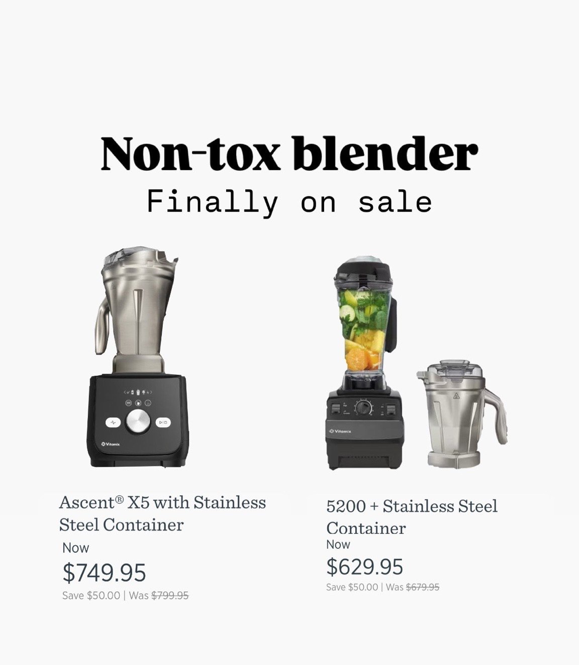 Vitamix non toxic stainless steel blender is finally on sale! 

Kitchen finds
Labor Day sale
Home finds
Cooking mom

#LTKmorningroutine #LTKfoodie #LTKHome