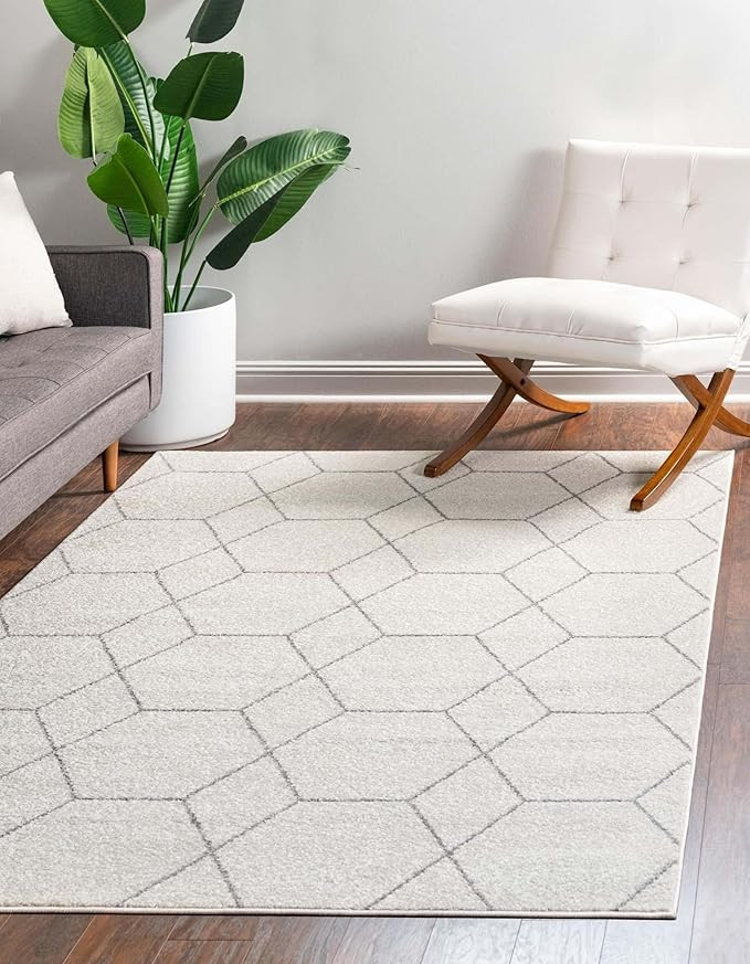 Unique Loom Trellis Frieze Collection Area Rug- Modern Morroccan Inspired Geometric Lattice Desig... | Amazon (US)