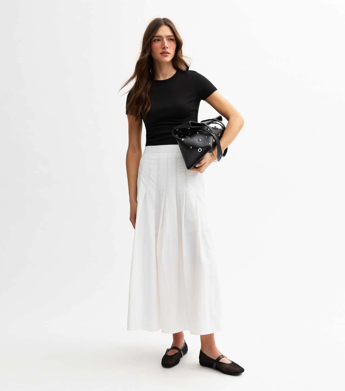 White Pleated Midi Skirt
						
						Add to Saved Items
						Remove from Saved Items | New Look (UK)
