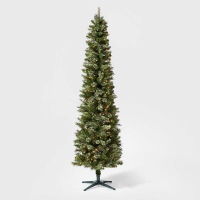 7.5ft Pre-lit  Artificial Christmas Tree Pencil Virginia Pine Clear Lights - Wondershop™ | Target