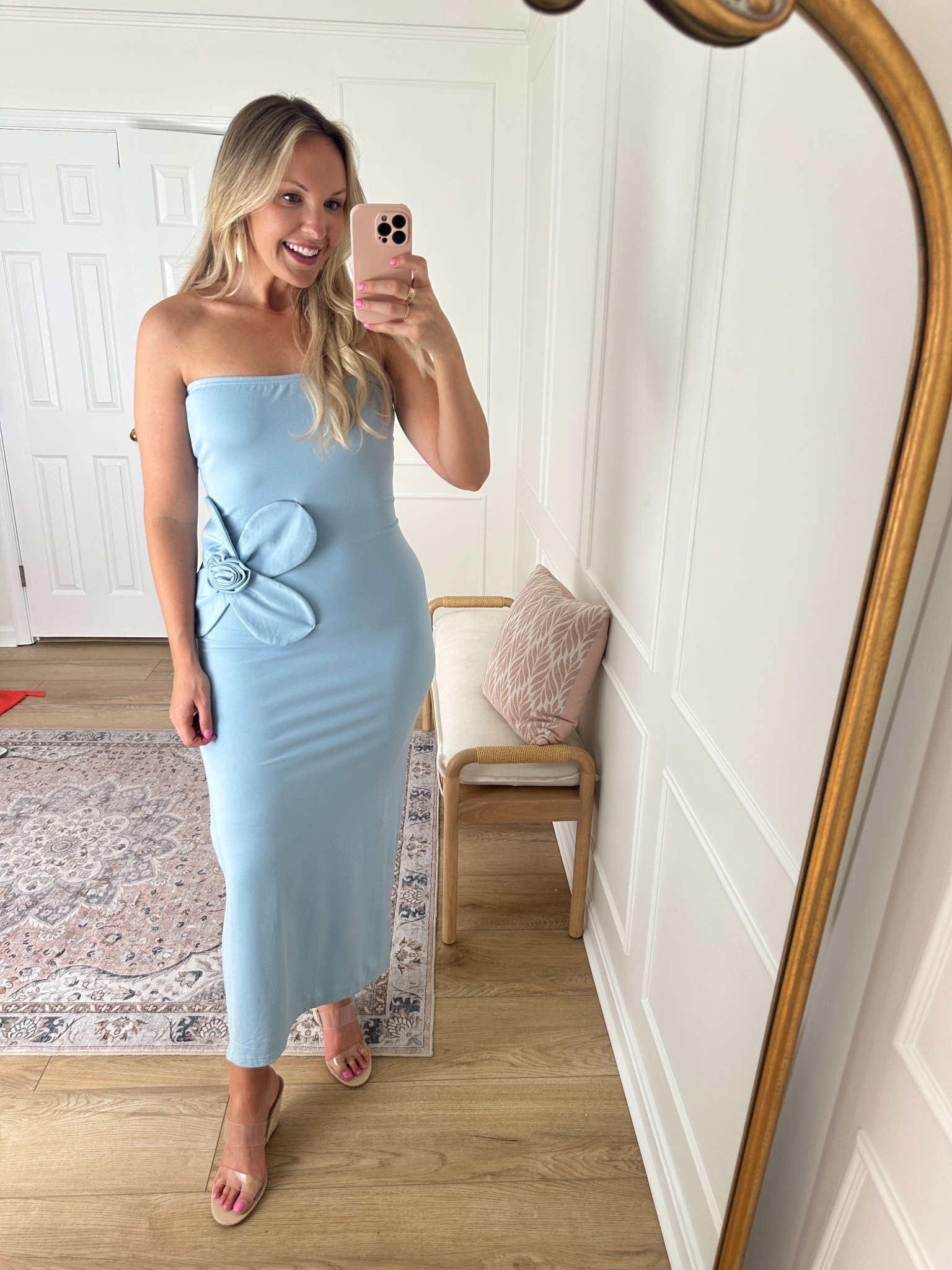 This flower statement dress fits so well! Would be perfect for a summer wedding guest dress or vacation! Wearing a med 

#LTKMidsize #LTKSeasonal #LTKStyleTip