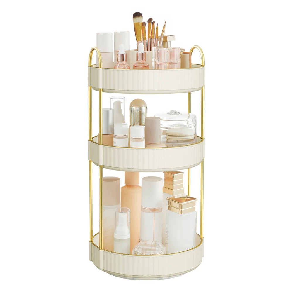 SONGMICS three tier cloud white makeup organizer