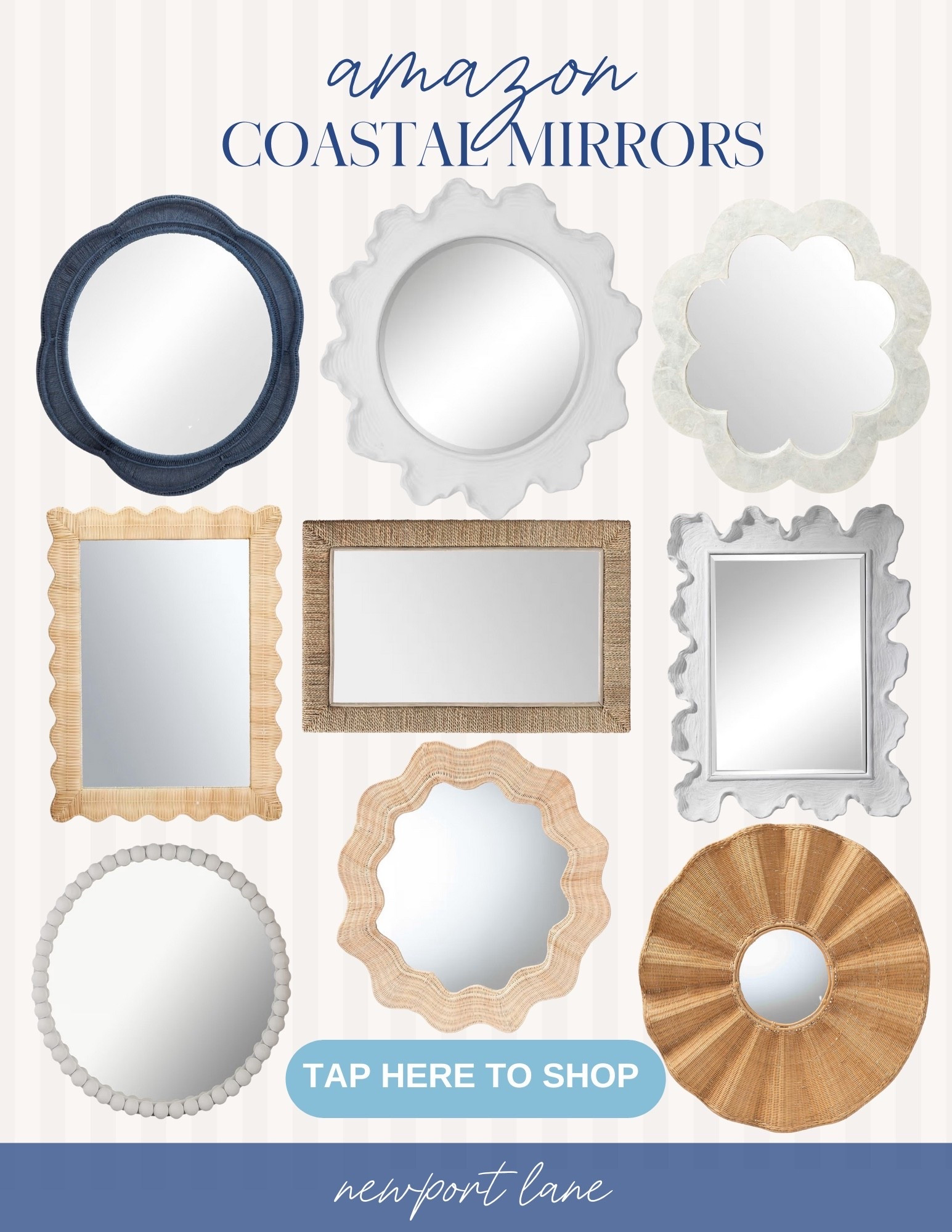 Brighten your space with these Serena & Lily mirrors that are currently on sale. From scalloped frames to woven textures and soft coastal blues, each piece elevates every room in your home.

coastal mirrors, Serena and Lily, home decor, coastal style, scalloped mirror, wall decor, home styling, coastal home

#LTKHome #LTKSeasonal #LTKU