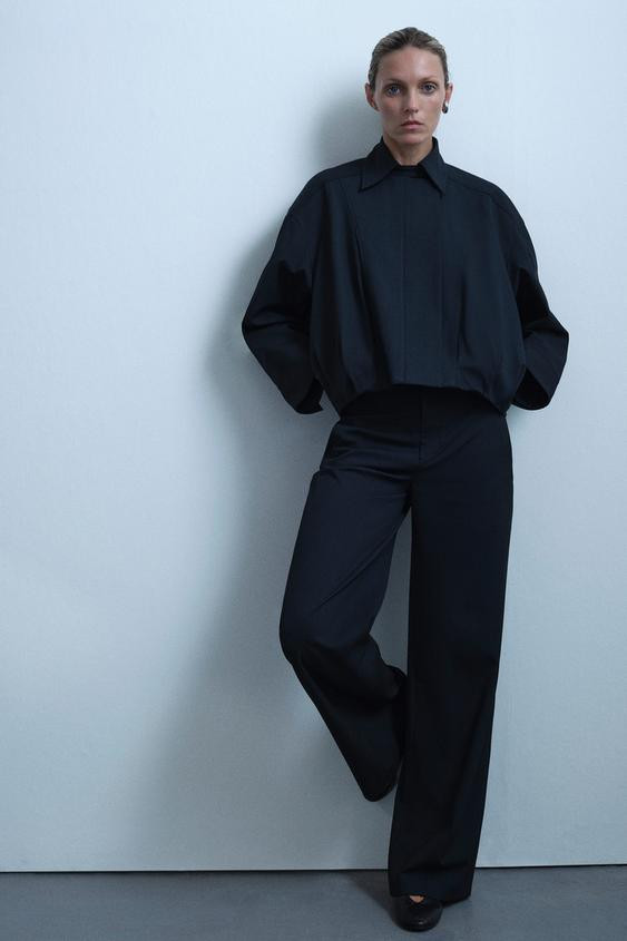 Zara - Zw Collection Bomber Jacket - Dark Navy - L - Woman | Zara US