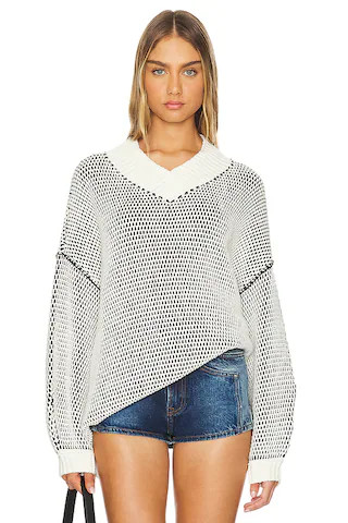 Free People Maisie Sweater in Ivory Black Combo from Revolve.com | Revolve Clothing (Global)