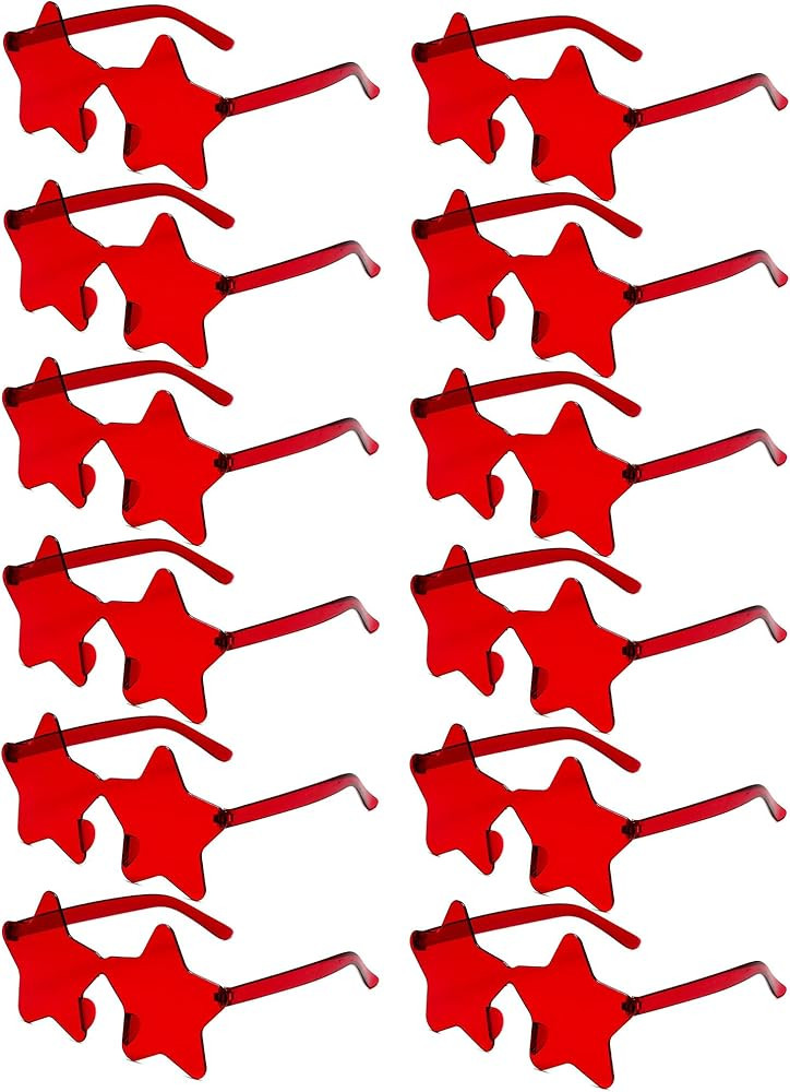 12/26/36 Pairs Rimless Star Shaped Sunglasses Transparent Glasses Bulk Fun Sunglasses for Party F... | Amazon (US)