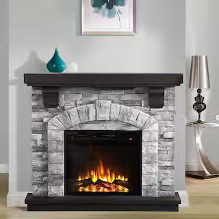 FESTIVO 45 in. Freestanding Electric Fireplace in Gray FFP20121 | The Home Depot