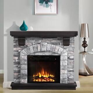 FESTIVO 45 in. Freestanding Electric Fireplace in Gray FFP20121 | The Home Depot