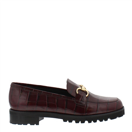 Scarlett Burgundy Croc Loafers - EUR 37 - UK 4 | Carl Scarpa - Luxury Women's Footwear