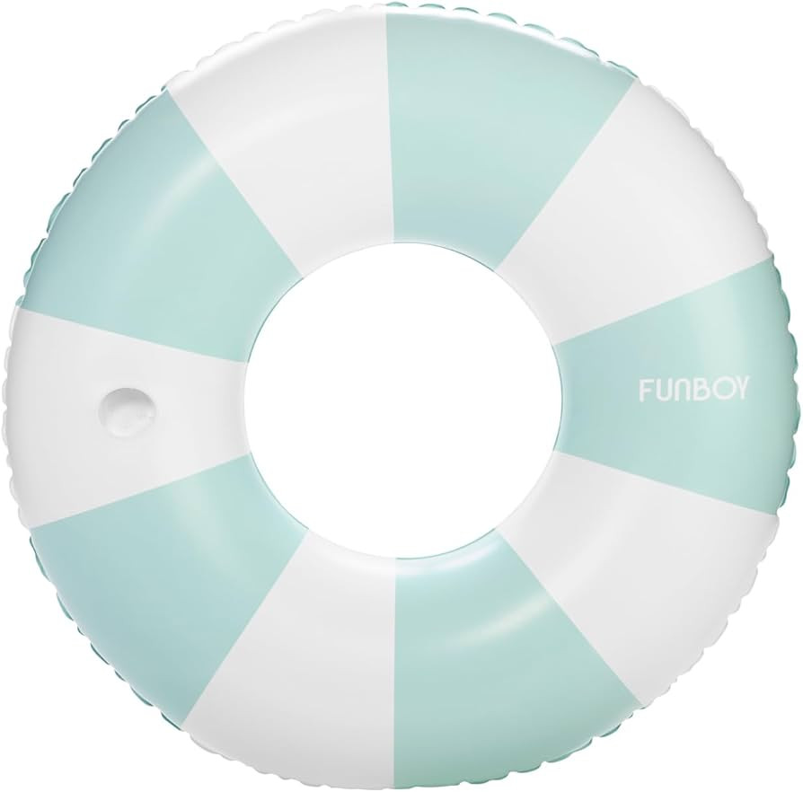 FUNBOY Giant Vintage Light Baby Blue Stripe 48'' Tube Float with Integrated Cup Holder, Perfect f... | Amazon (CA)