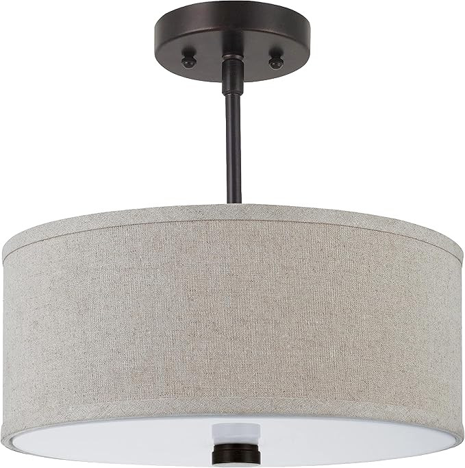 Sea Gull Lighting 77262-710 Dayna Shade Semi-Flush Convertible Pendant Ceiling Fixture, Two - Lig... | Amazon (US)