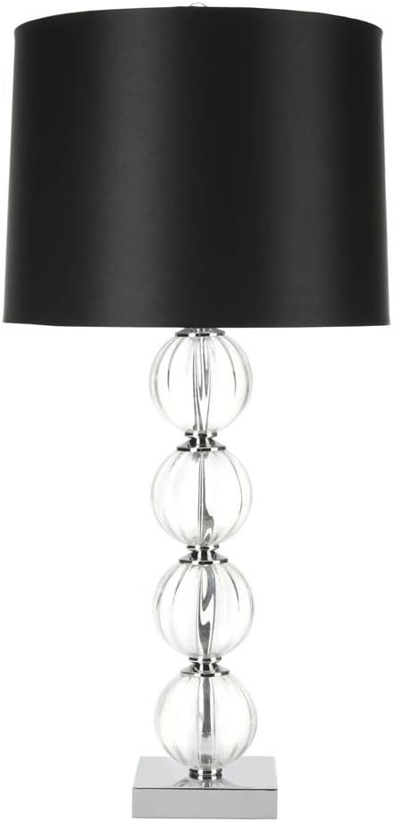 SAFAVIEH Lighting Collection Amanda Modern Crystal Globe/ Black Shade 30-inch Bedroom Living Room Home Office Desk Nightstand Table Lamp Set of 2 (LED Bulbs Included) | Amazon (US)