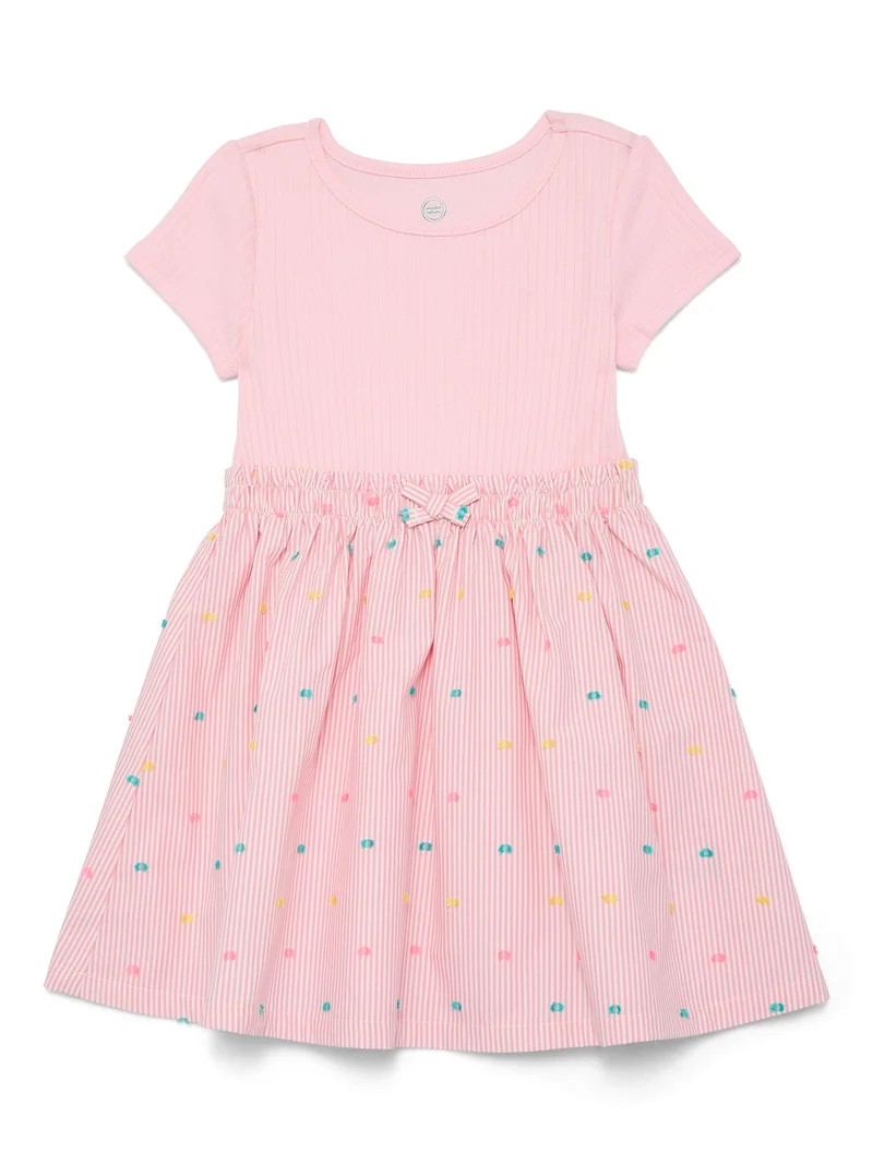 Wonder Nation Toddler Girls Poplin Dress, Sizes 12M-5T | Walmart (US)