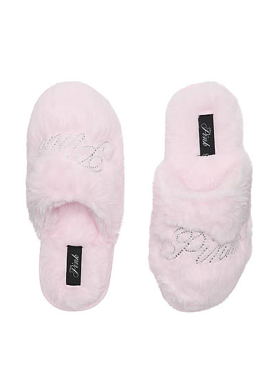Faux-Fur Closed-Toe Slippers, Pink, S - Women's - PINK | Victoria's Secret (US / CA )