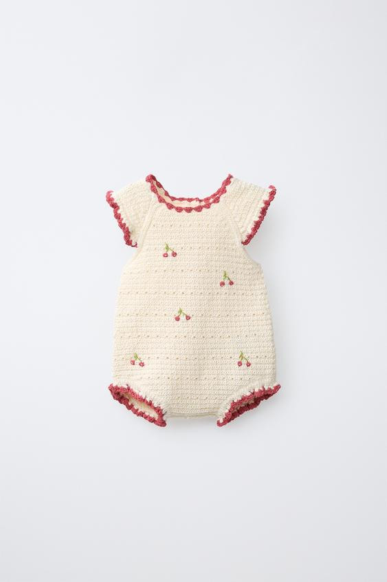 KNIT CHERRY ROMPER | Zara US