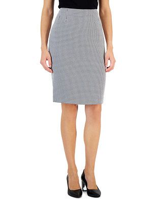 Kasper Women's Houndstooth Knee-Length Pencil Skirt & Reviews - Skirts - Women - Macy's | Macys (US)