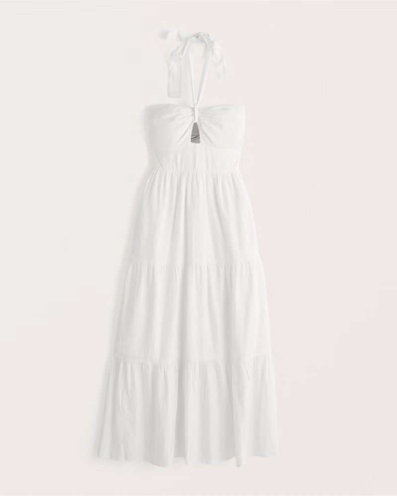 Knotted Halter Maxi Dress | Abercrombie & Fitch (US)