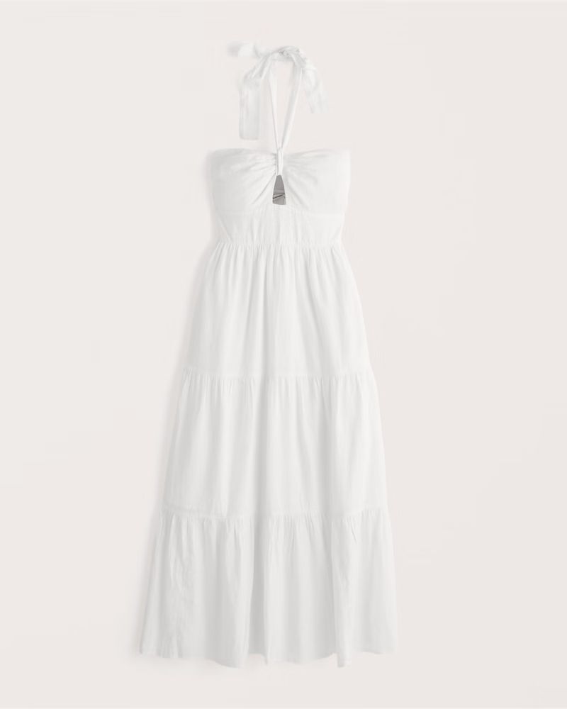 Knotted Halter Maxi Dress | Abercrombie & Fitch (US)