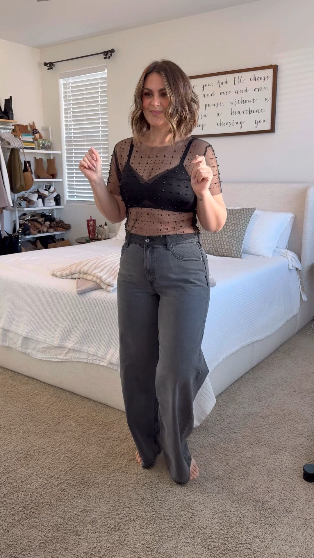 Comfy, cute New Years decisions…

Black Jeans, 31L
Metallic knit top, large
Black mesh top, large
Bra, 38D
Dress, large
Blue jeans, 12
Red top, small (size way down)
Loungewear set, XL top and bottom

#LTKOver40 #LTKgrwm #LTKMidsize