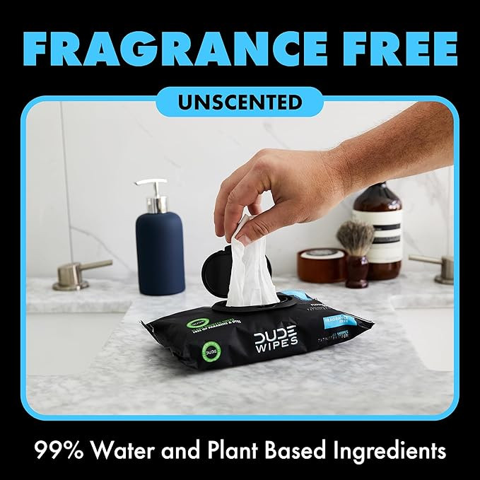 DUDE Wipes - Flushable Wipes - 1 Pack, 48 Wipes - Unscented Extra-Large Adult Wet Wipes - Vitamin... | Amazon (US)