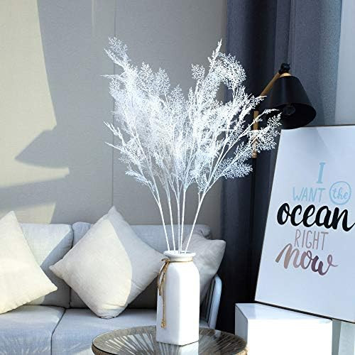 LACKINGONE 5Pcs Artificial Flowers Tall Rime Grass 39.4" White Twigs Fake Frost Floral Ice Flower... | Amazon (US)