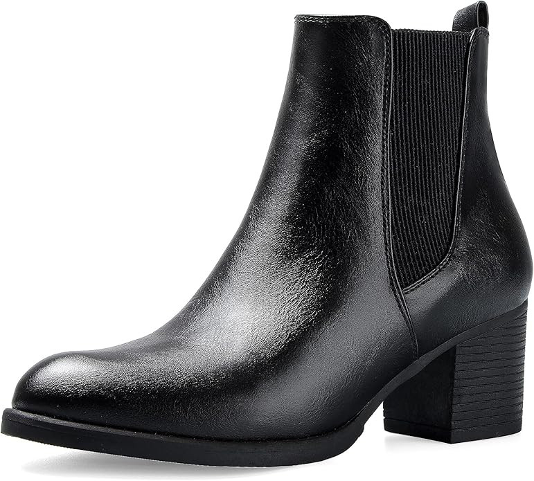COASIS Women's Chelsea Boots Chunky Heel Slip On Ankle Booties with Elastic Sided | Amazon (US)