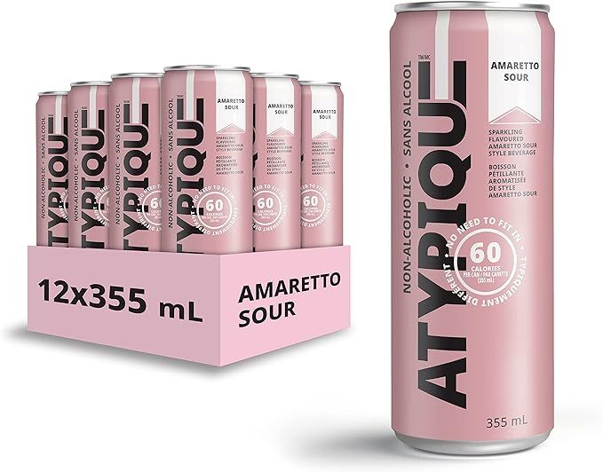 Atypique Non-Alcoholic Low Calories Cocktail, Amaretto, 355 mL, 12-Count | Amazon (CA)