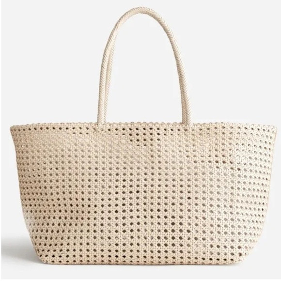 Madewell handwoven cane tote bag in alabaster | Poshmark
