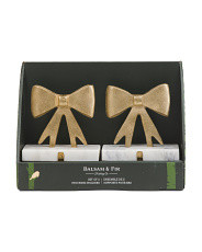 Set Of 2 Bow Stocking Holders With Marble Base | Pillows & Decor | Marshalls | Marshalls