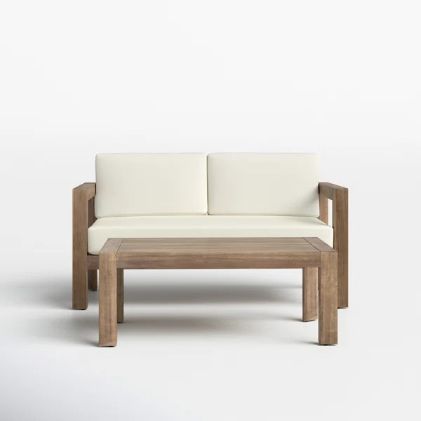 Francesco Outdoor 2 Piece Sofa Seating Group with Cushions | AllModern